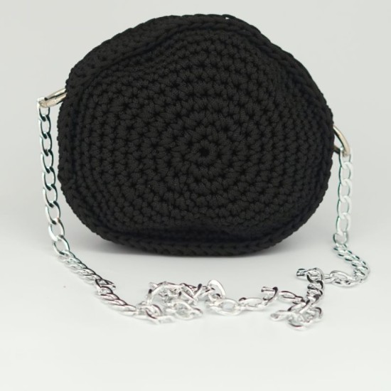 Sac rond noir artisanal